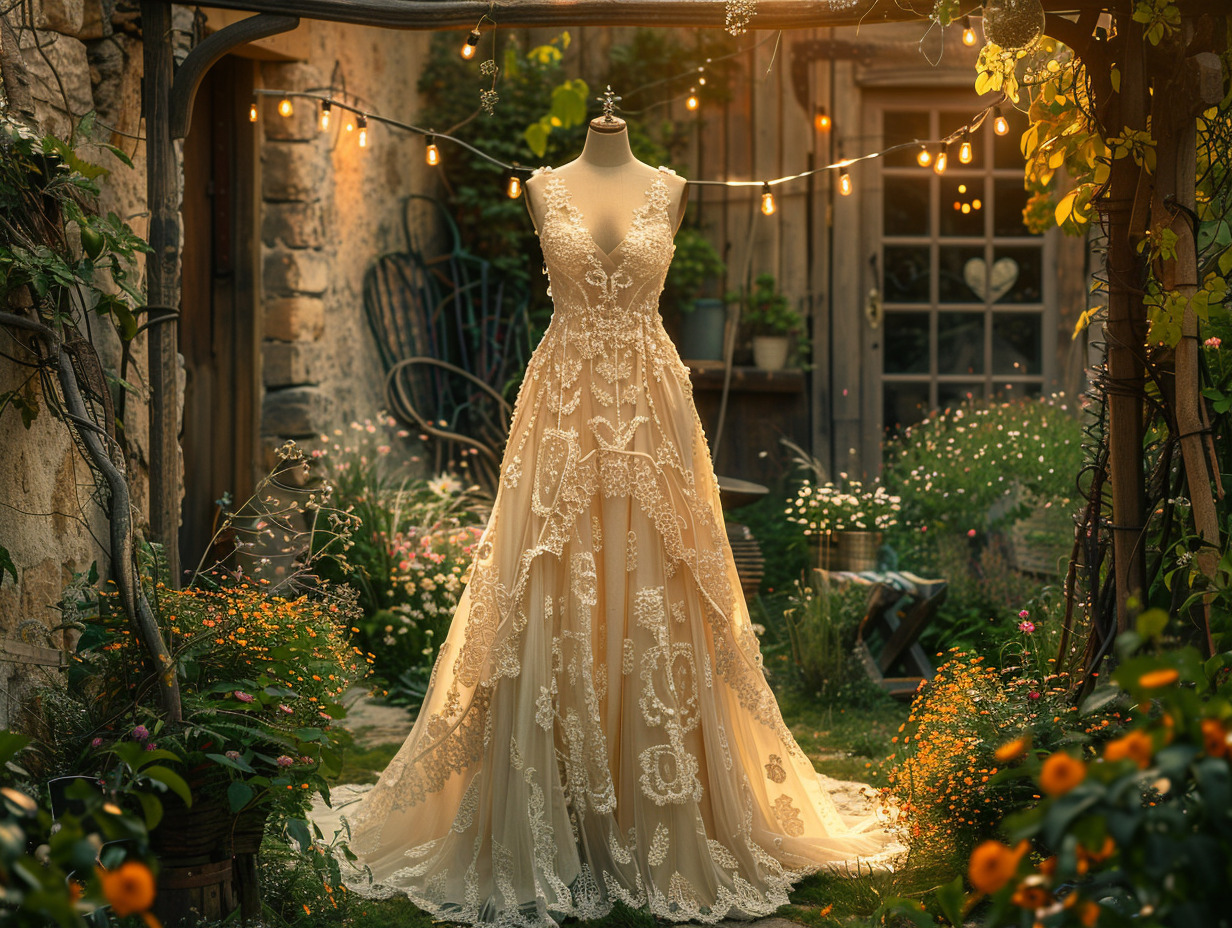 robe de mariée gitane en dentelle : tendances et styles pour un mariage bohème -  robe de mariée  +  bohème