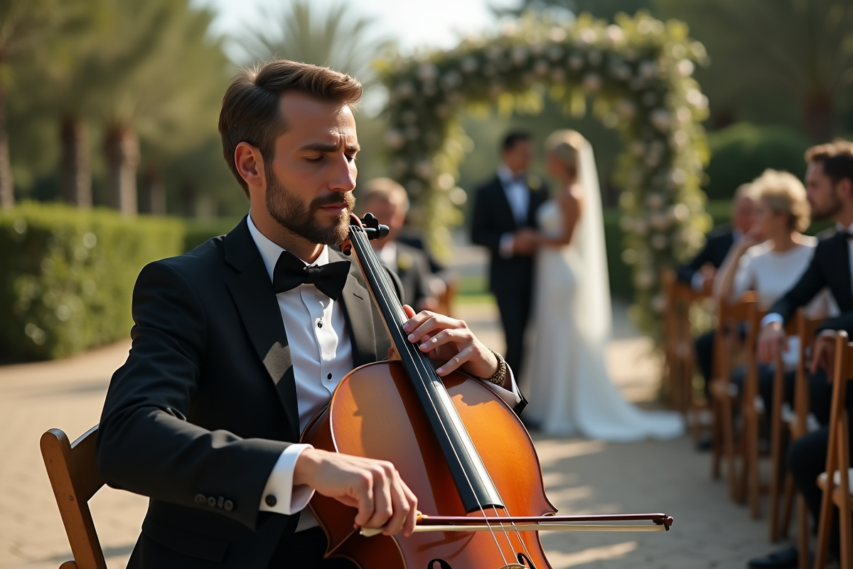 Celliste jouant lors d