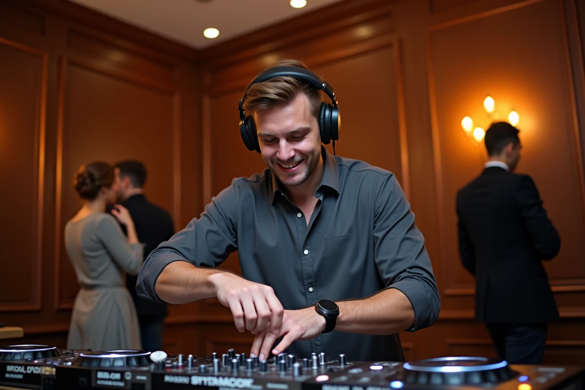 Jeune DJ en action lors d une soirée élégante