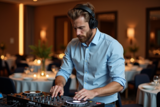 DJ professionnel en action lors d'une soirée élégante